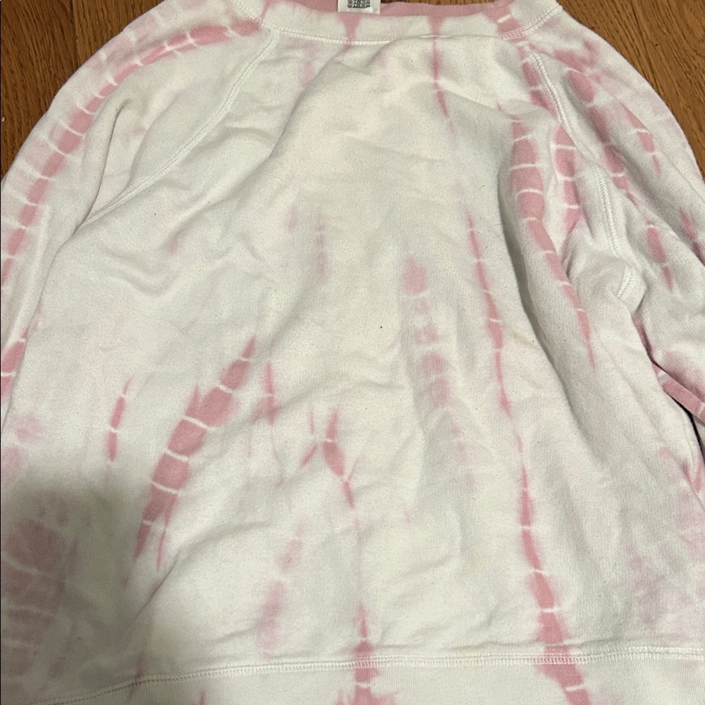 PINK Victoria's Secret Pink and White Tie-Dye Sweater